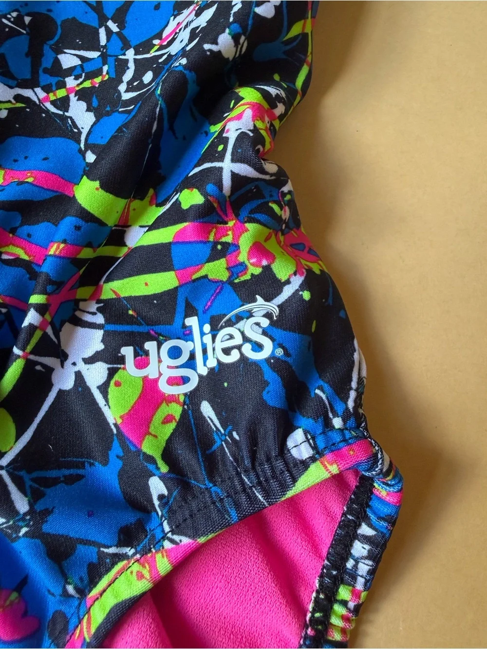 Dolfin Uglies Competitive Girls Swimsuit Splatter Print Racerback Size 34